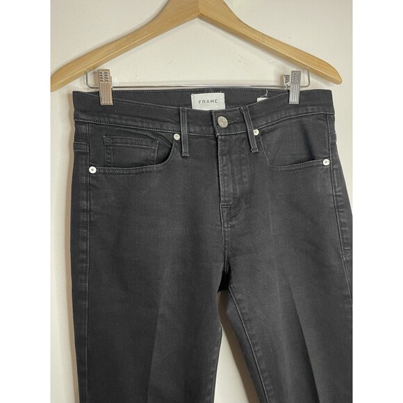 Frame Mens Jeans Sz 30 X 33 Black L’Homme Skinny Denim  Mid Rise Pockets - Picture 4 of 8